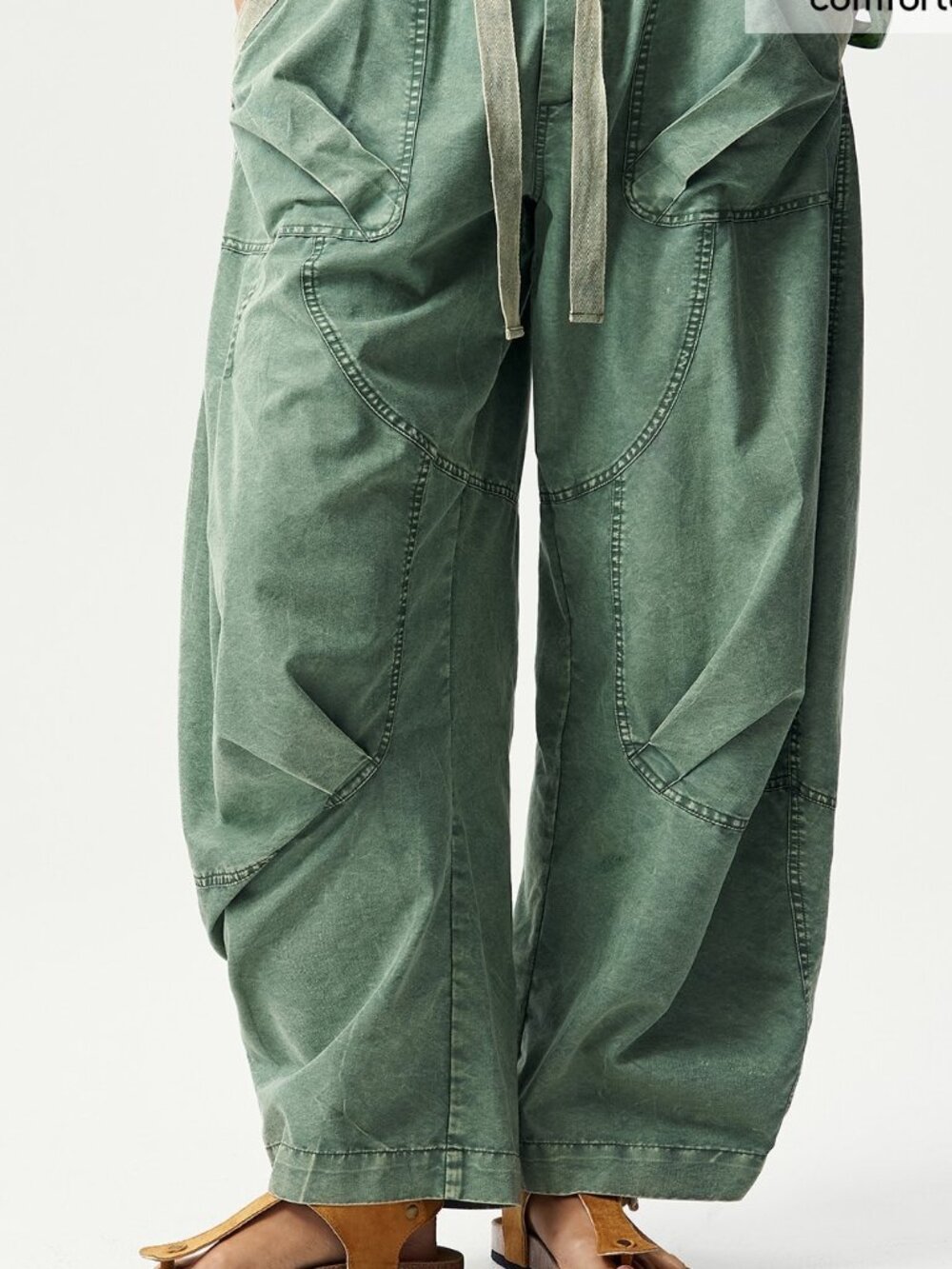 Army Green Casual Women's Woven Harem Pants